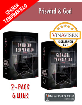 2-pack No. 1 Garancha Tempranillo (Rot) 2 x 3L BiB i gruppen Vin / Bag In Box / Rtt hos Vingrossen.com - Vingrossen Handel GmbH (303001036)