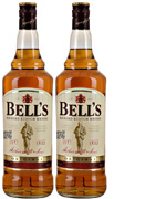 2-pack Bells Premium Blended Whisky 1L**. 